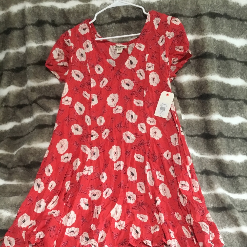 Beautiful Flowered dress red/withe
